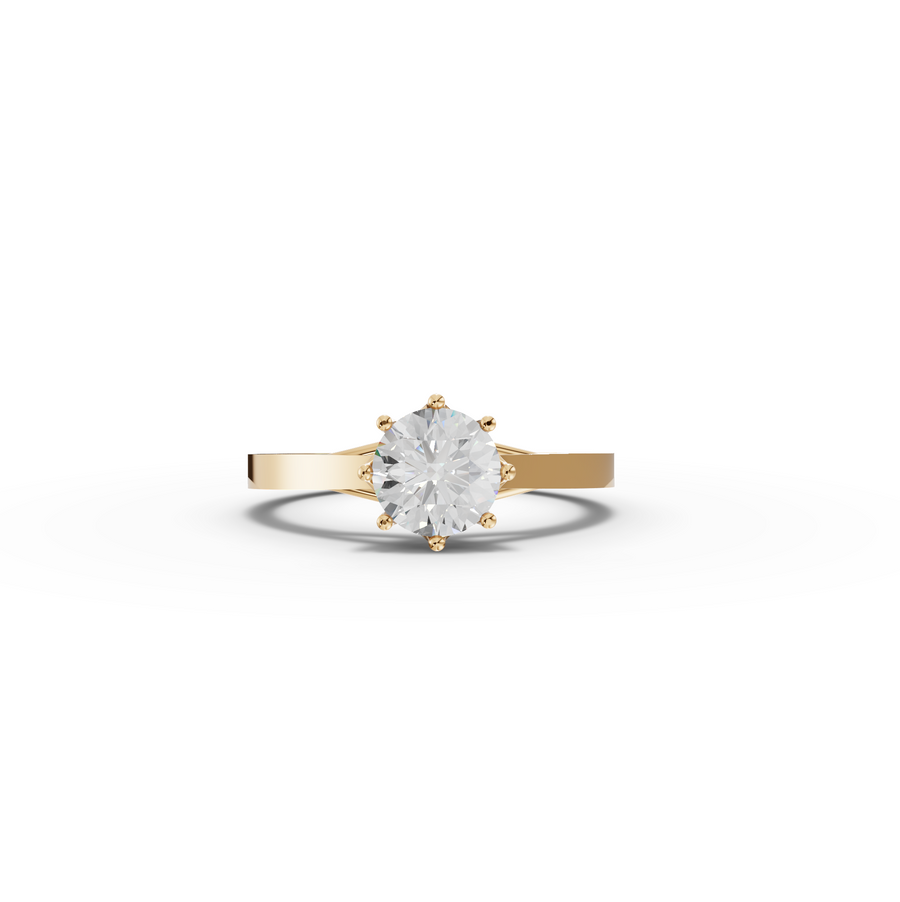 1.00 Ct Six Prong Round Solitaire Engagement Ring