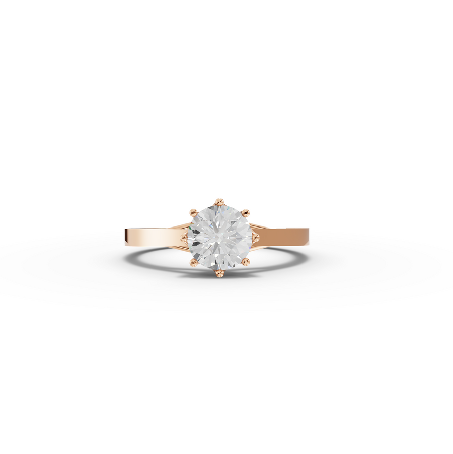 1.00 Ct Six Prong Round Solitaire Engagement Ring