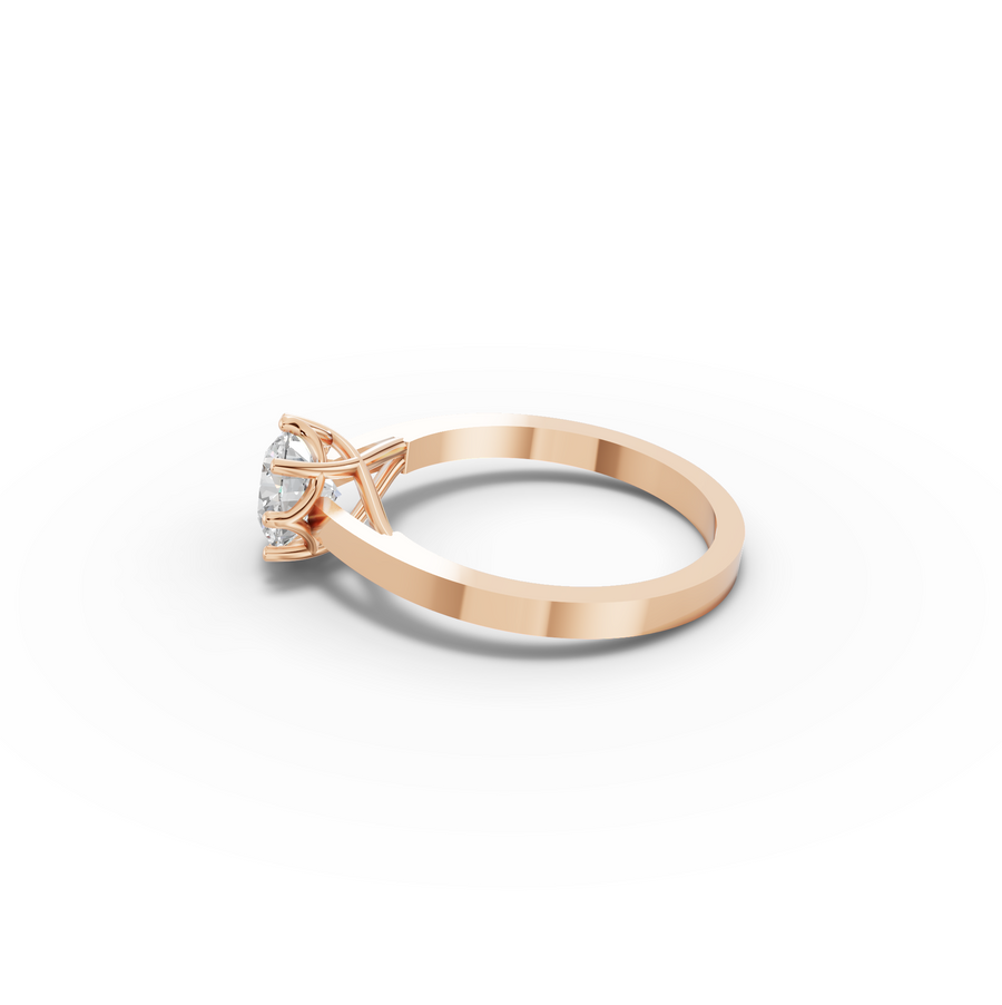 1.00 Ct Six Prong Round Solitaire Engagement Ring
