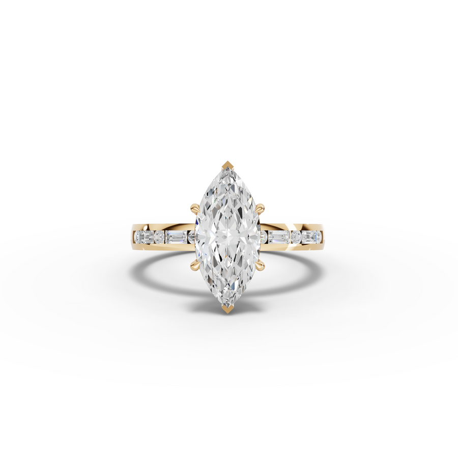 1.73 Ct Marquise Solitaire with Baguette Diamond Band