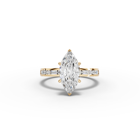 1.73 Ct Marquise Solitaire with Baguette Diamond Band