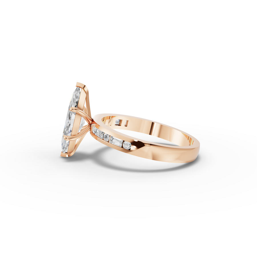 1.73 Ct Marquise Solitaire with Baguette Diamond Band
