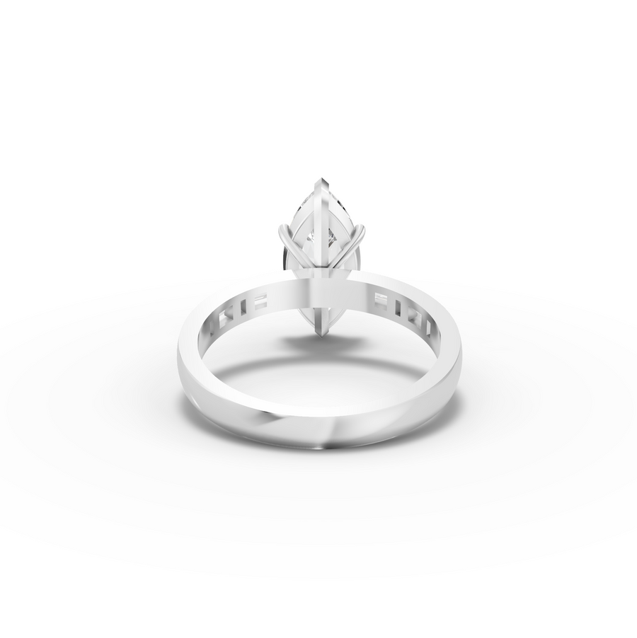 1.73 Ct Marquise Solitaire with Baguette Diamond Band
