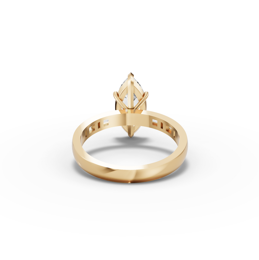 1.73 Ct Marquise Solitaire with Baguette Diamond Band
