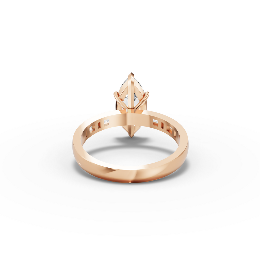 1.73 Ct Marquise Solitaire with Baguette Diamond Band