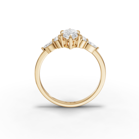 2.80 Ct Marquise Solitaire With Side Diamond Ring