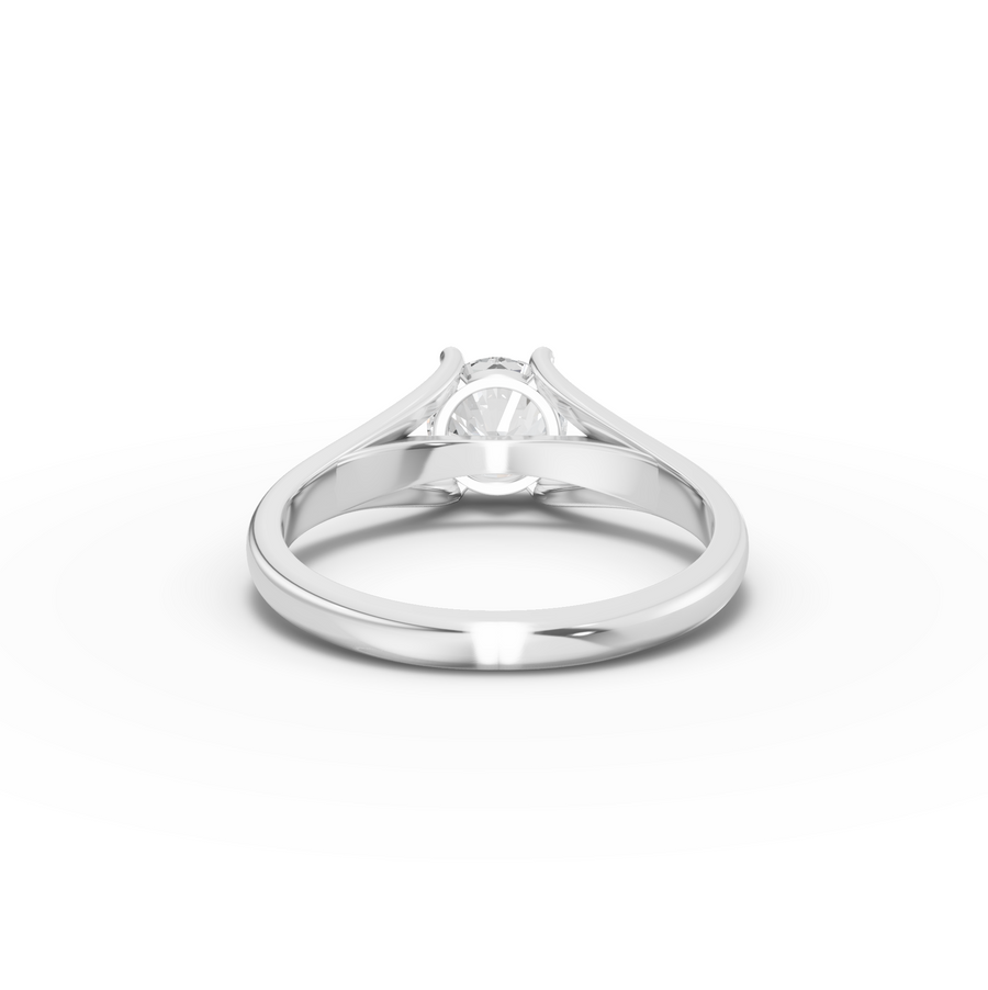 1.00 Ct Modern Split Shank Round Solitaire Ring