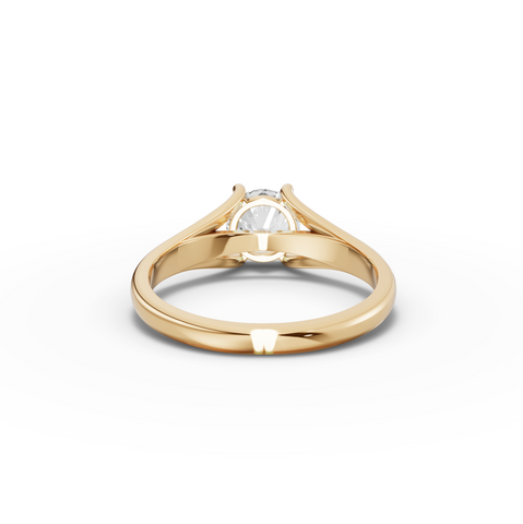 1.00 Ct Modern Split Shank Round Solitaire Ring