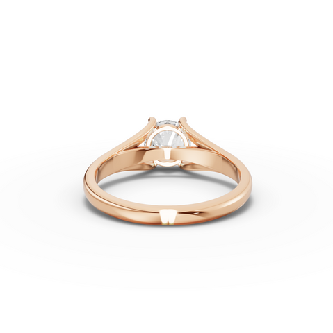 1.00 Ct Modern Split Shank Round Solitaire Ring
