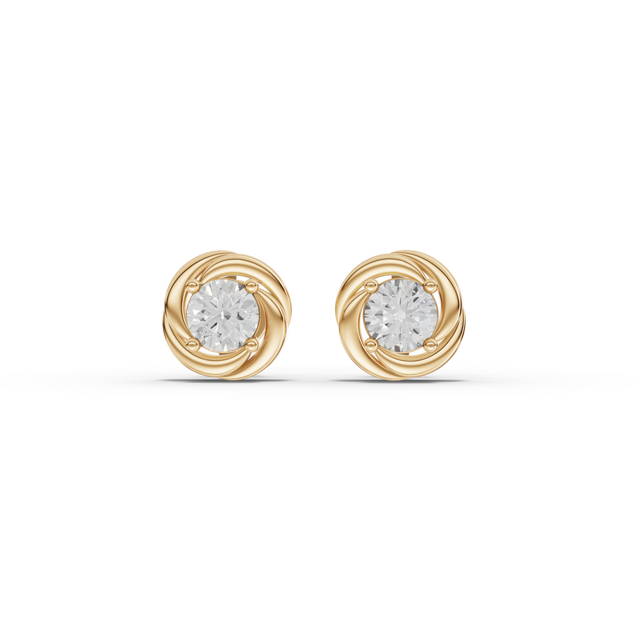 0.50 Ct Round Diamond Swirl Stud Earrings