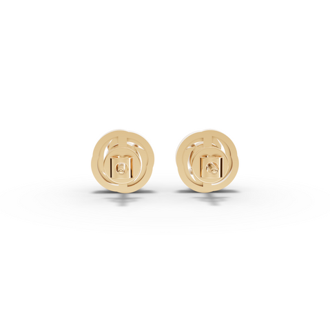 0.50 Ct Round Diamond Swirl Stud Earrings