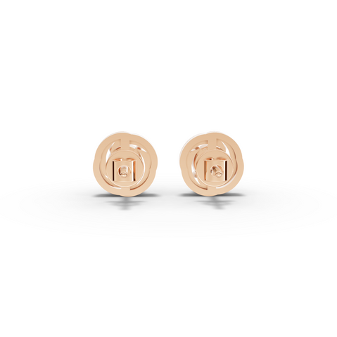 0.50 Ct Round Diamond Swirl Stud Earrings