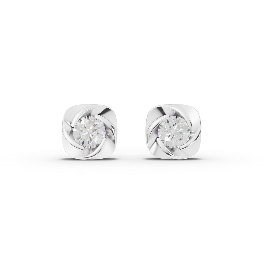 2.00 Ct Round Diamond Twist Frame Stud Earrings