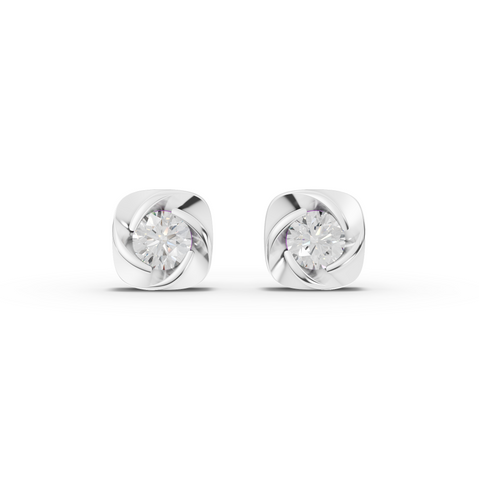 2.00 Ct Round Diamond Twist Frame Stud Earrings