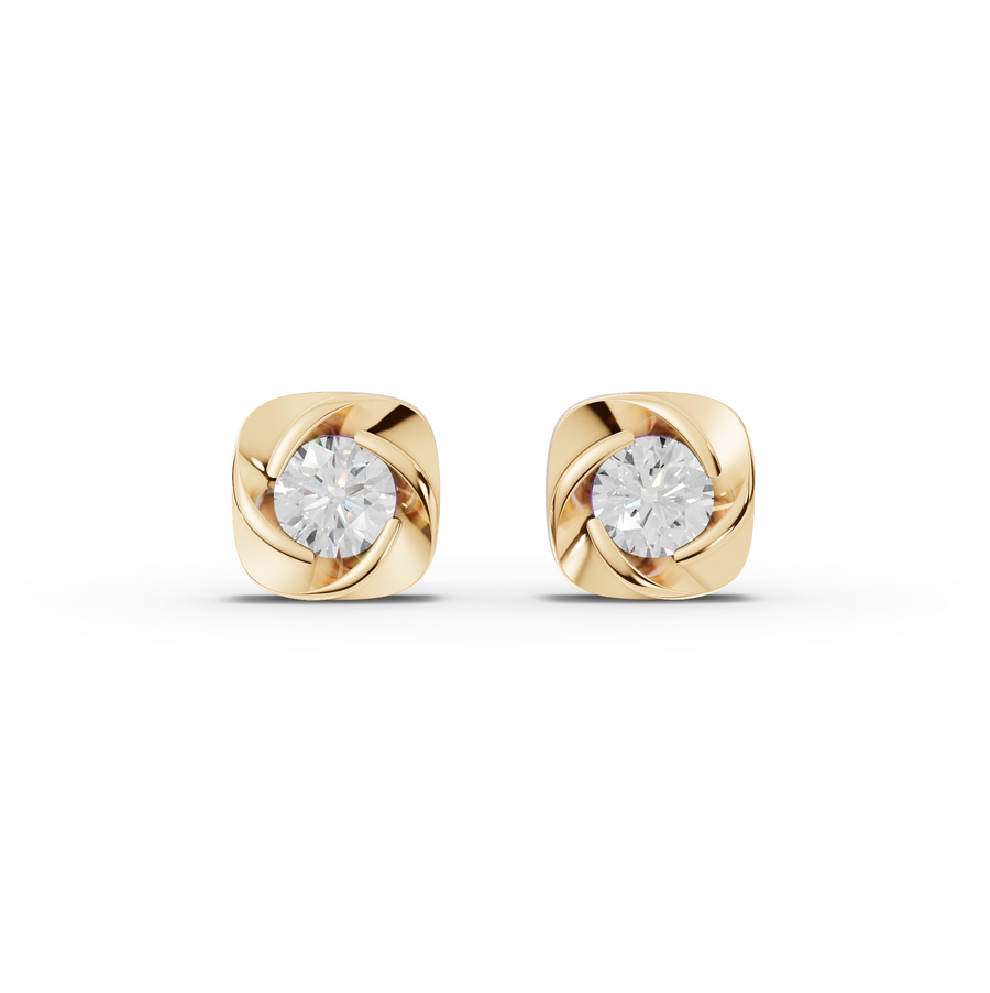 2.00 Ct Round Diamond Twist Frame Stud Earrings