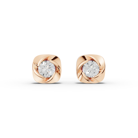 2.00 Ct Round Diamond Twist Frame Stud Earrings