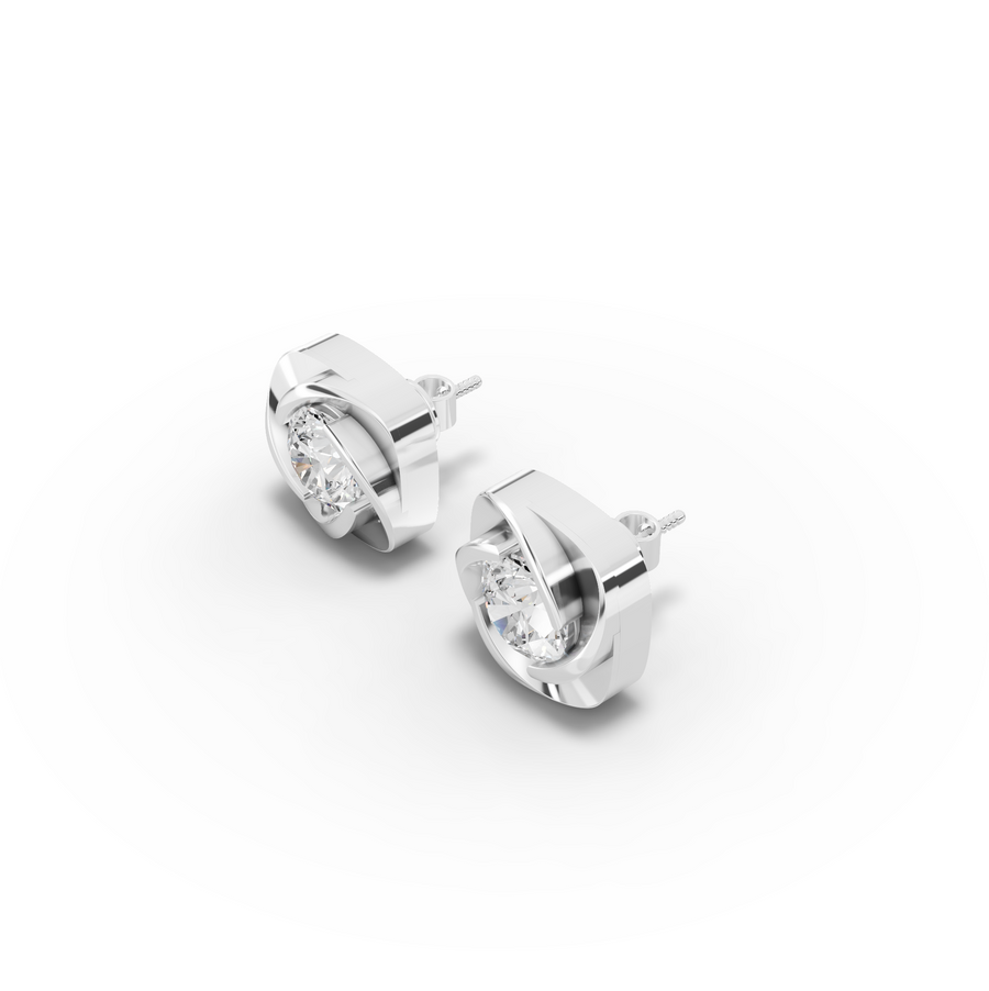 2.00 Ct Round Diamond Twist Frame Stud Earrings