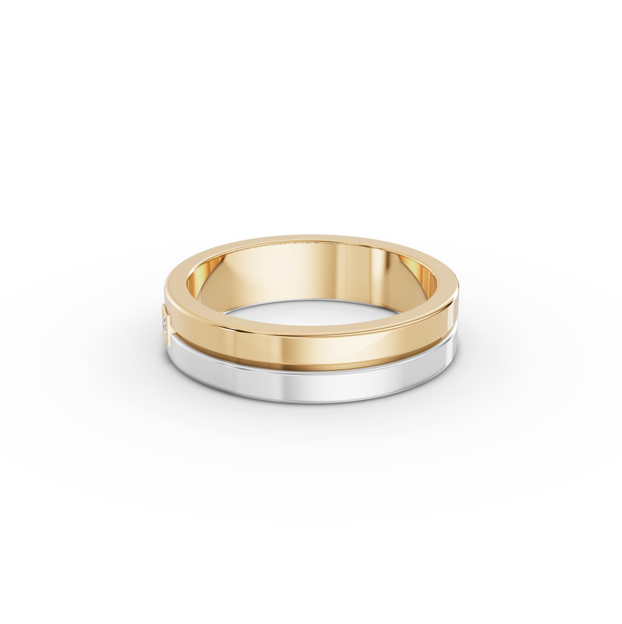 0.092 Ct Two Tone Princess Diamond Band