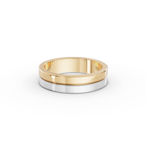 0.092 Ct Two Tone Princess Cut Diamond Wedding Band