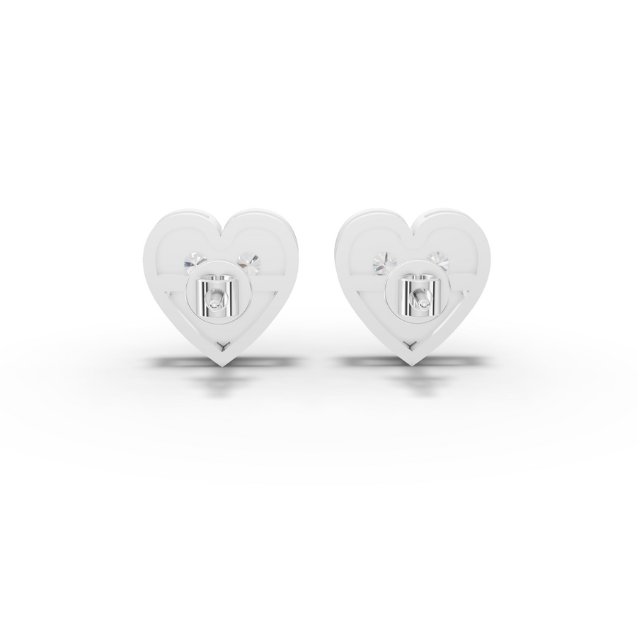 0.67 Ct Heart Shape Cluster Diamond Stud Earrings