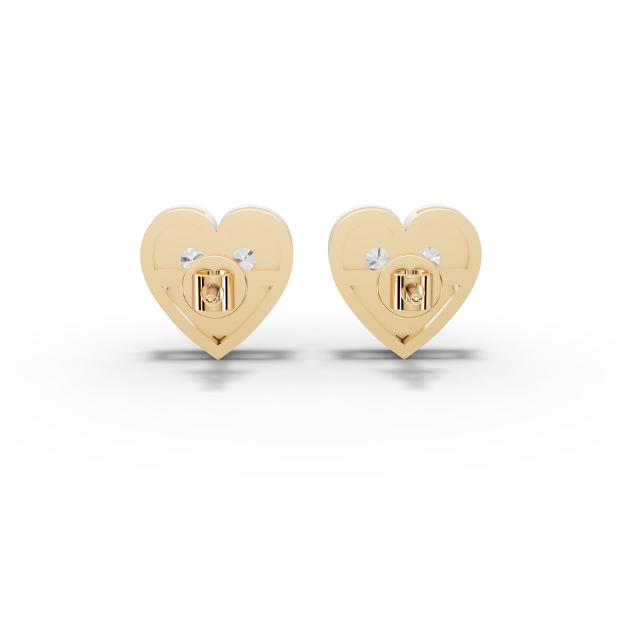 0.67 Ct Heart Shape Cluster Diamond Stud Earrings