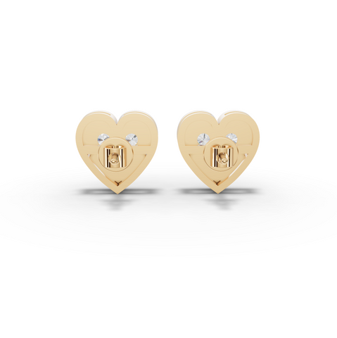 0.67 Ct Heart Shape Cluster Diamond Stud Earrings