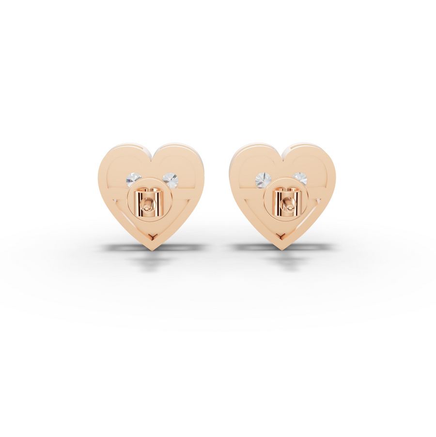 0.67 Ct Heart Shape Cluster Diamond Stud Earrings