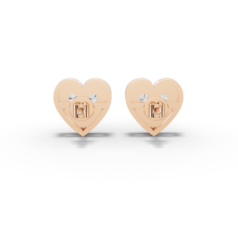 0.67 Ct Heart Shape Cluster Diamond Stud Earrings