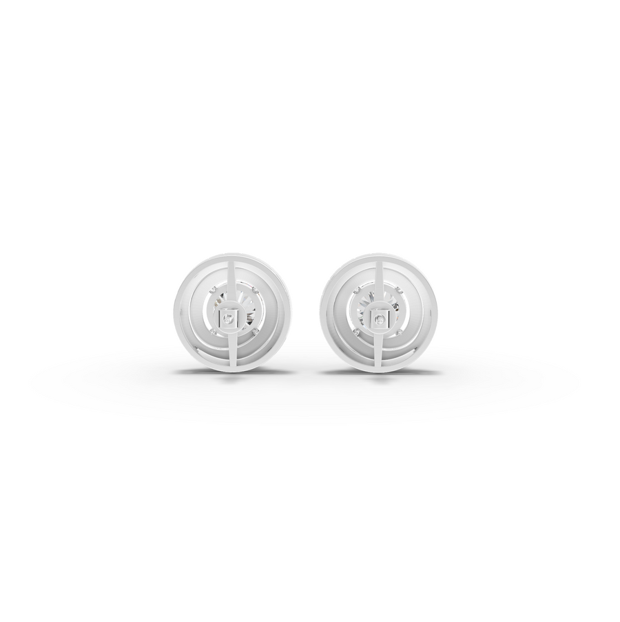 3.78 Ct Double Halo Round Diamond Stud Earrings