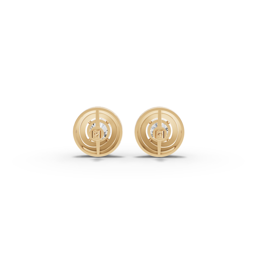 3.78 Ct Double Halo Round Diamond Stud Earrings