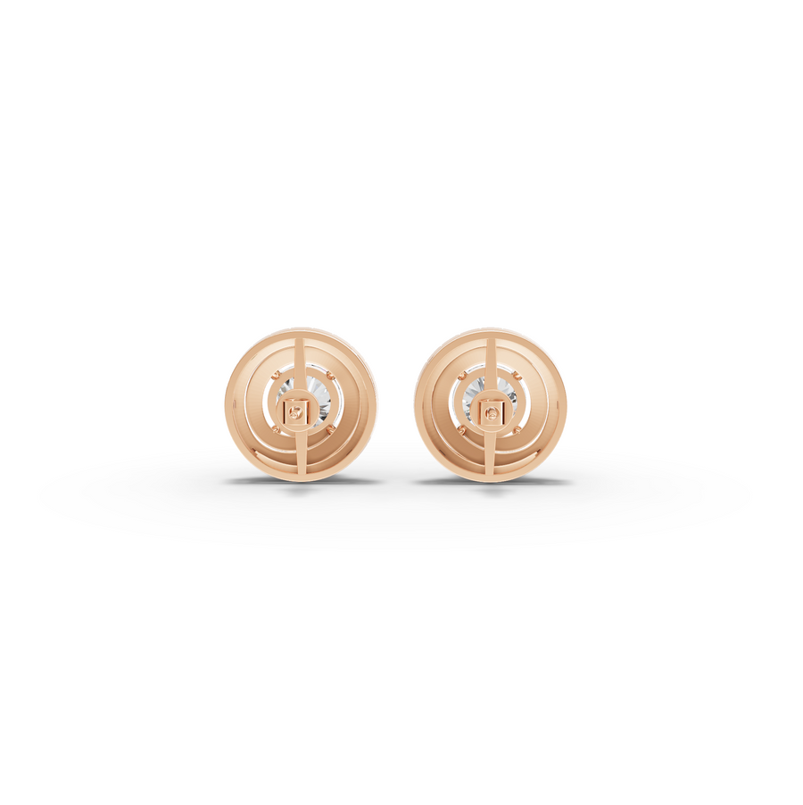 3.78 Ct Double Halo Round Diamond Stud Earrings