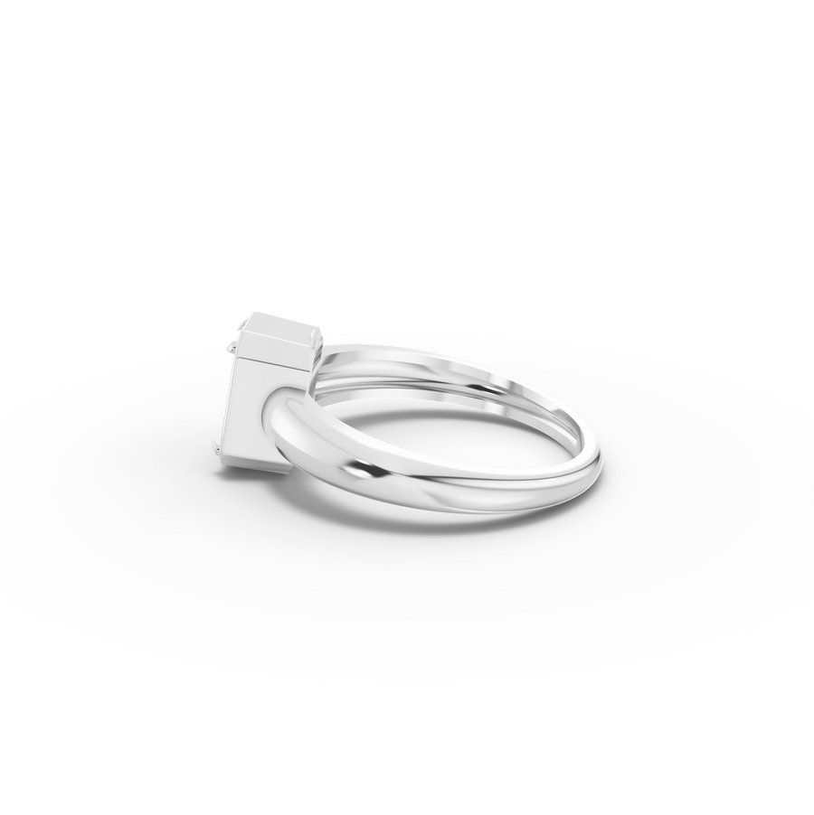 1.00 Ct Emerald Solitaire Bezal Set Ring