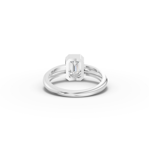 1.00 Ct Emerald Solitaire Bezal Set Ring
