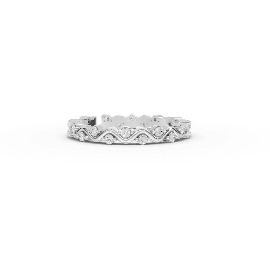 0.30 Ct Round Diamond Wave Eternity Band Ring