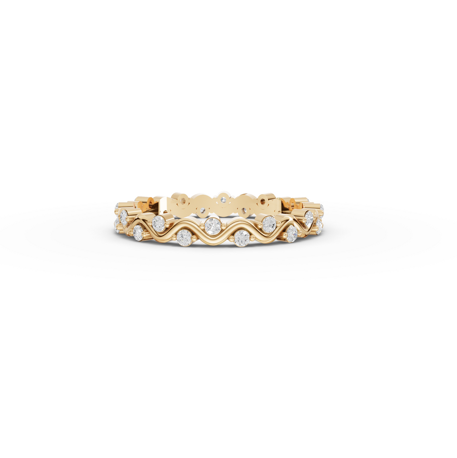 0.30 Ct Round Diamond Wave Eternity Band Ring