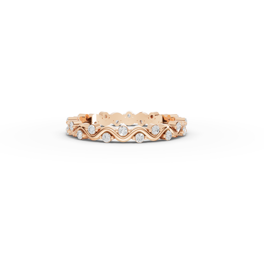 0.30 Ct Round Diamond Wave Eternity Band Ring