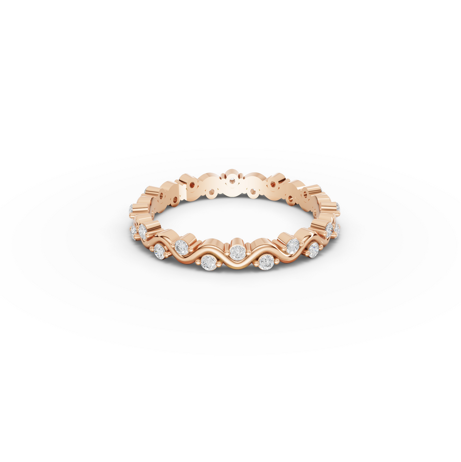 0.30 Ct Round Diamond Wave Eternity Band Ring