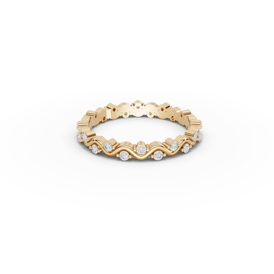 0.30 Ct Round Diamond Wave Eternity Band Ring