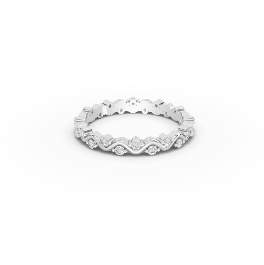 0.30 Ct Round Diamond Wave Eternity Band Ring