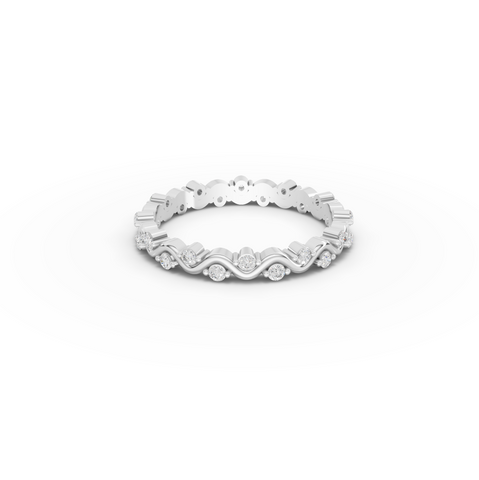 0.30 Ct Round Diamond Wave Eternity Band Ring