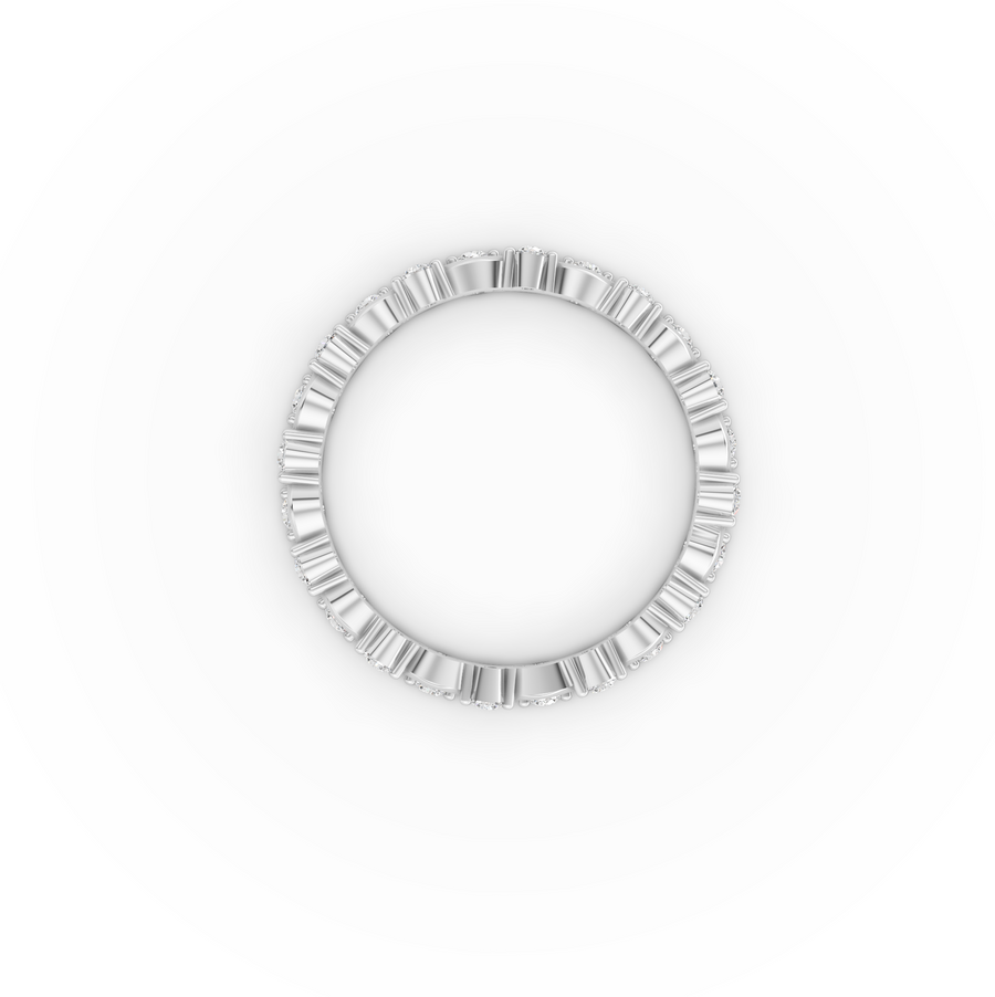0.30 Ct Round Diamond Wave Eternity Band Ring