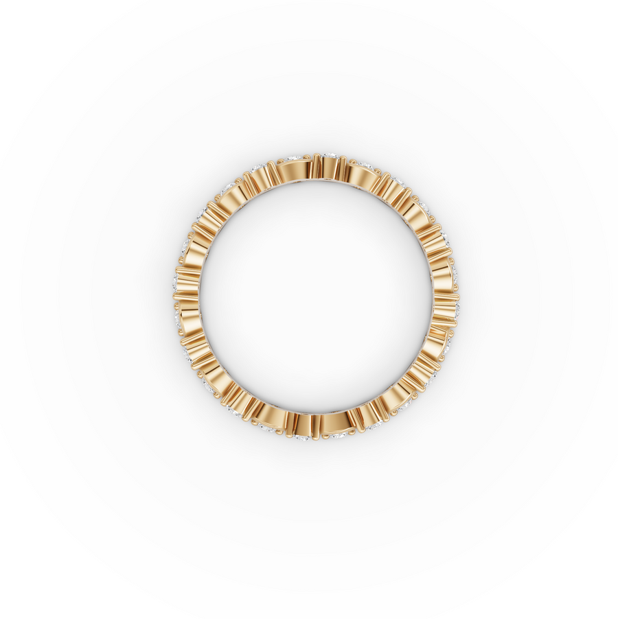 0.30 Ct Round Diamond Wave Eternity Band Ring
