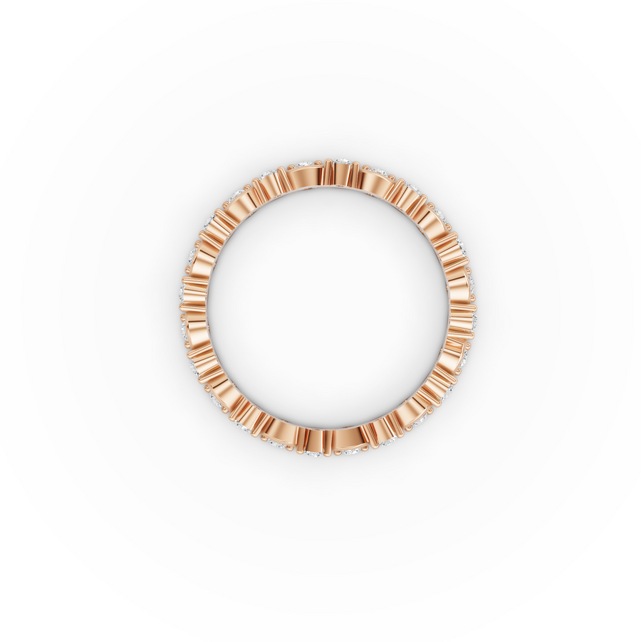 0.30 Ct Round Diamond Wave Eternity Band Ring