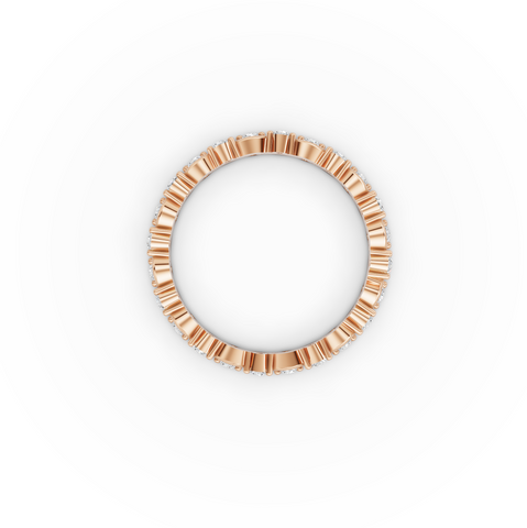 0.30 Ct Round Diamond Wave Eternity Band Ring