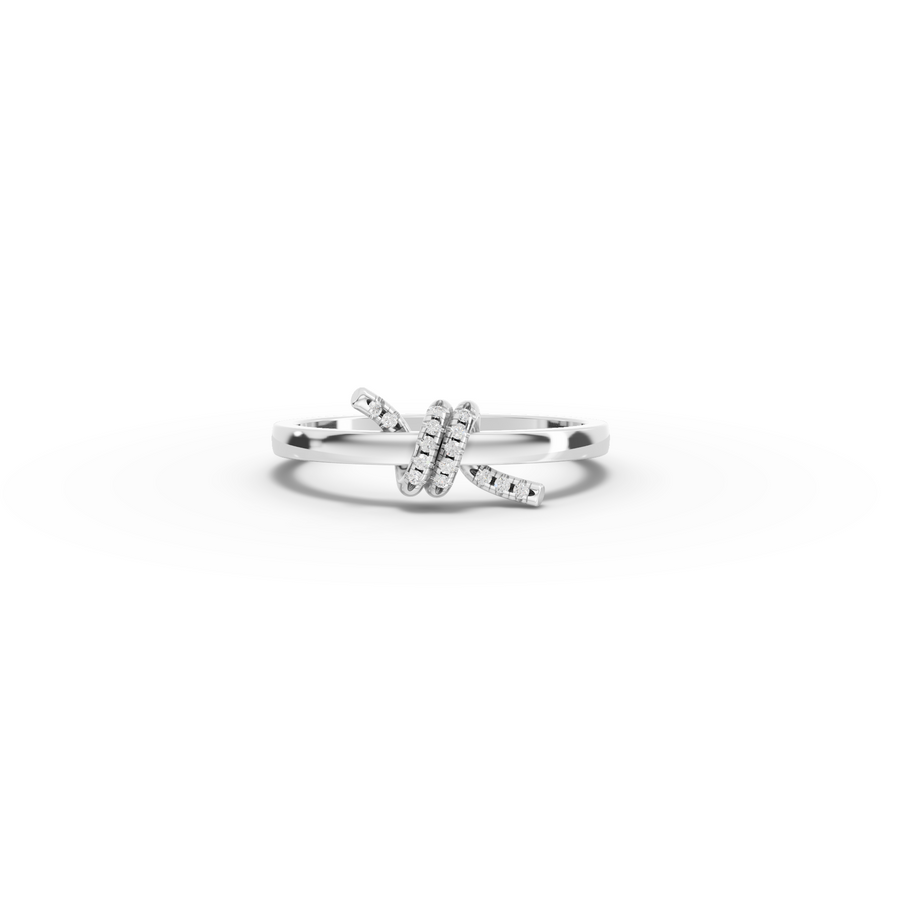 0.041 Ct Round Diamond Barbed Wire Ring