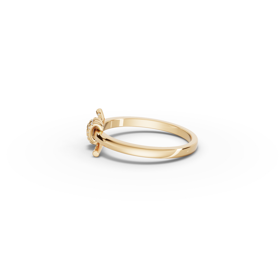 0.041 Ct Round Diamond Barbed Wire Ring