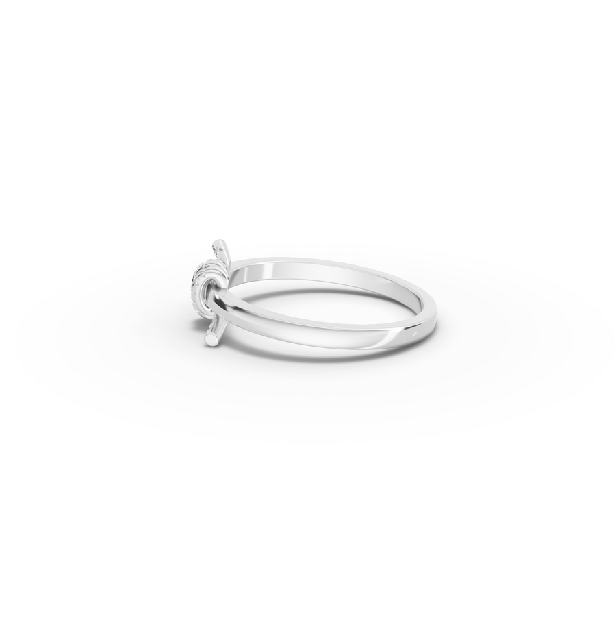 0.041 Ct Round Diamond Barbed Wire Ring