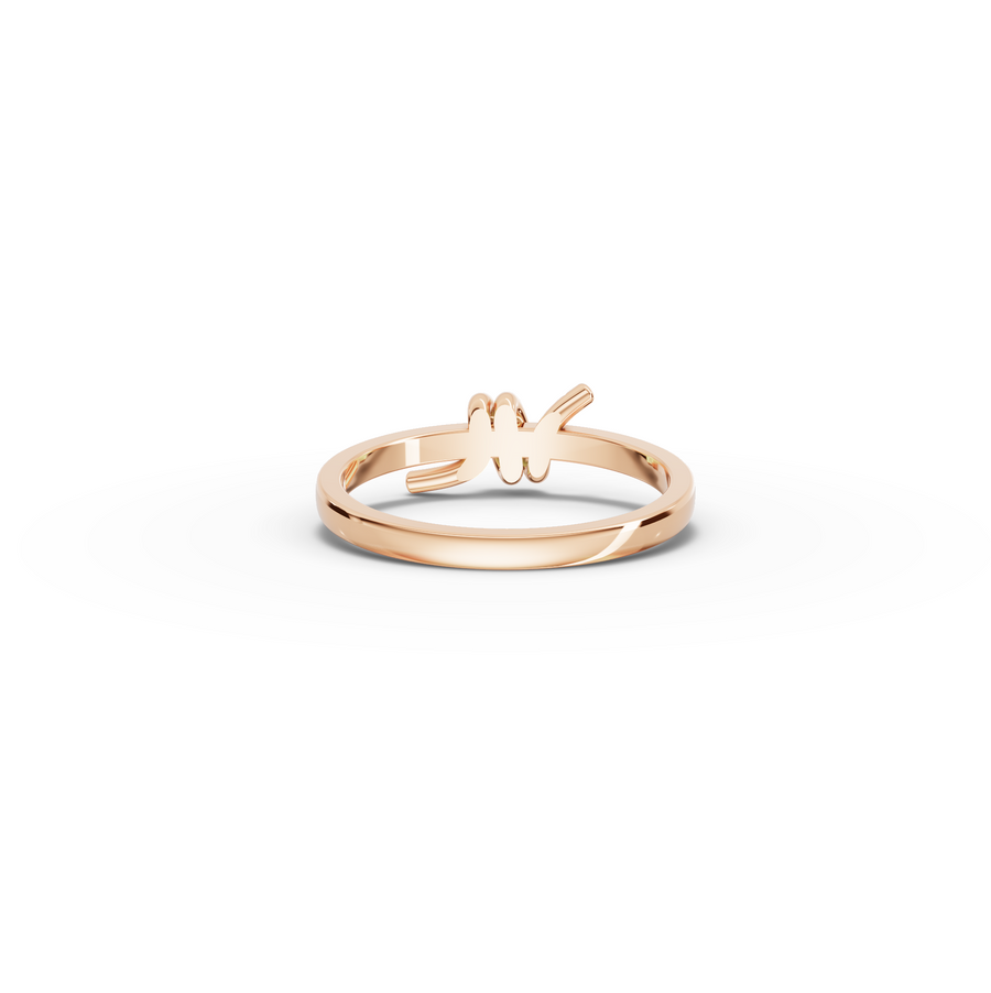 0.041 Ct Round Diamond Barbed Wire Ring