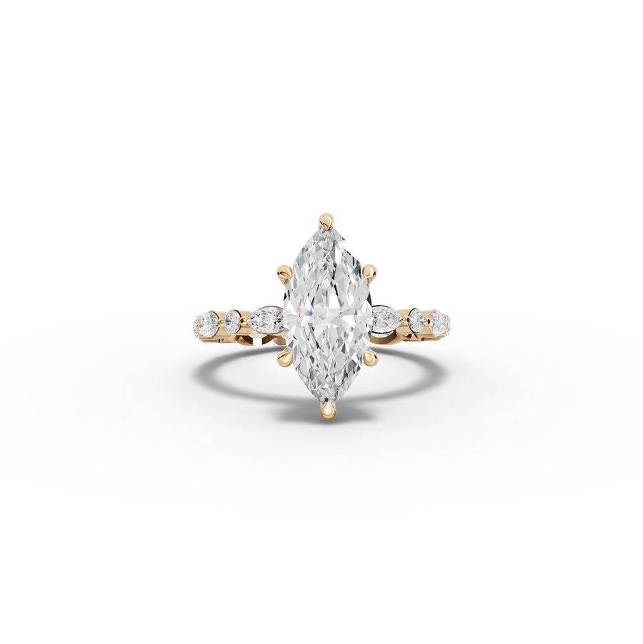 2.64 Ct Marquise With Side Diamond Engagement Ring