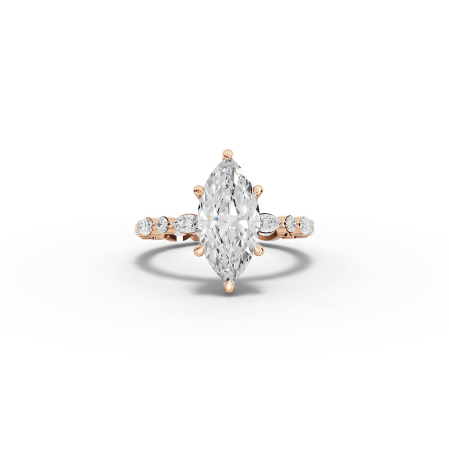 2.64 Ct Marquise With Side Diamond Engagement Ring